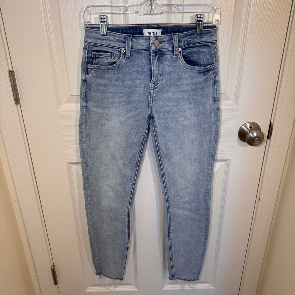 PISTOLA light wash skinny jeans